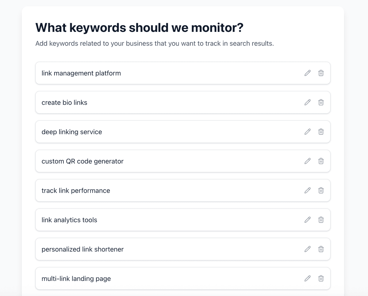 Keyword generation